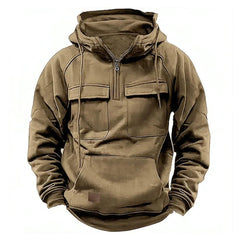 Men's Tactical Hoodie Relaxed Fit Long Sleeve Adjustable Hood Outdoor Performance