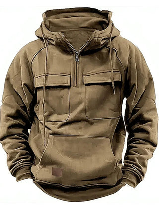 Men's Tactical Hoodie Relaxed Fit Long Sleeve Adjustable Hood Outdoor Performance