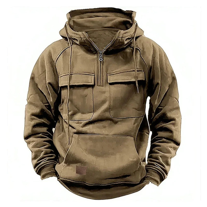 Men's Tactical Hoodie Relaxed Fit Long Sleeve Adjustable Hood Outdoor Performance
