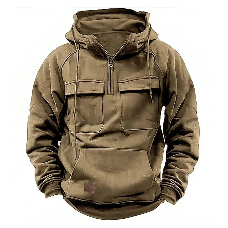 Men's Tactical Hoodie Relaxed Fit Long Sleeve Adjustable Hood Outdoor Performance