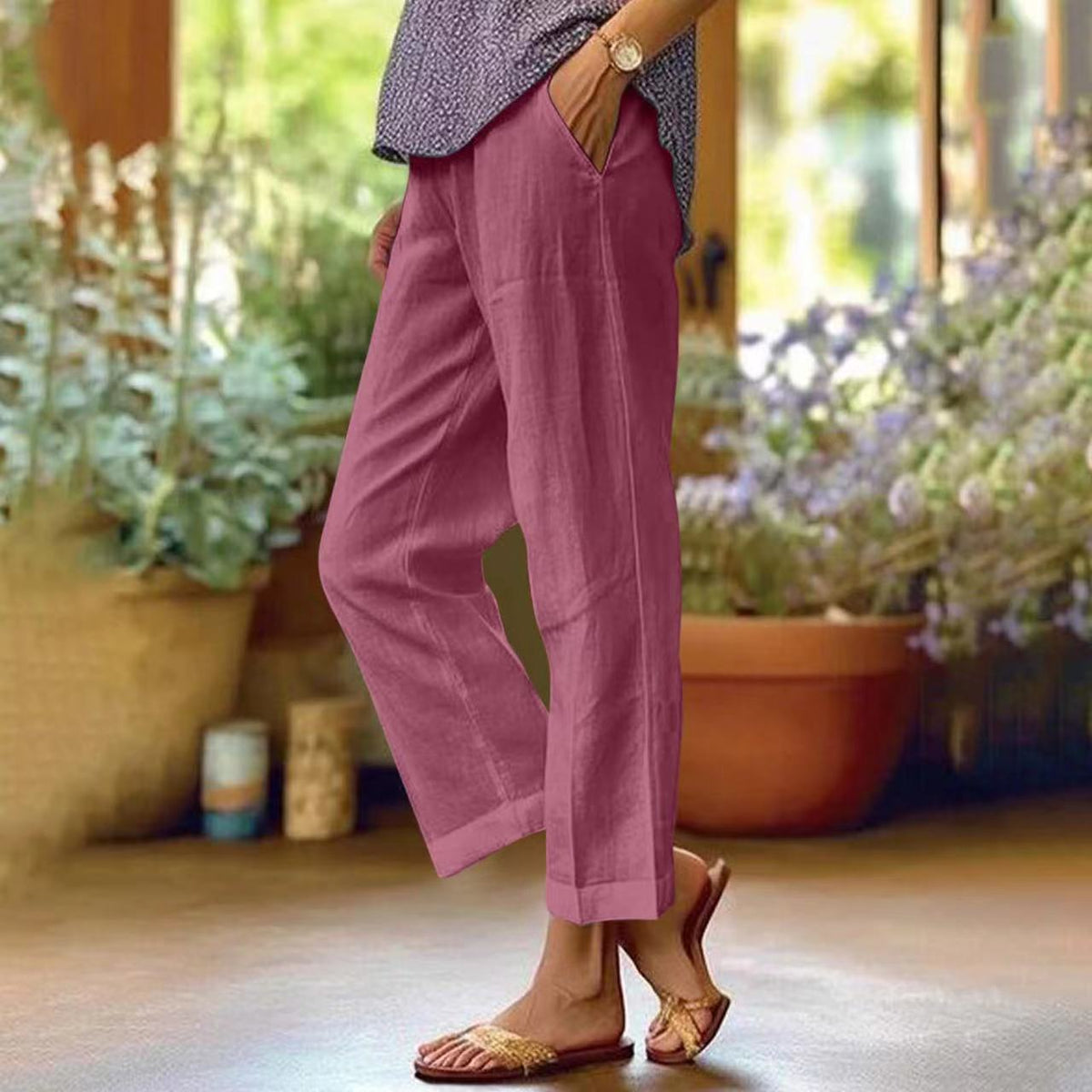 Women's Relaxed Fit Pants Lightweight Casual Everyday Coastal Style
