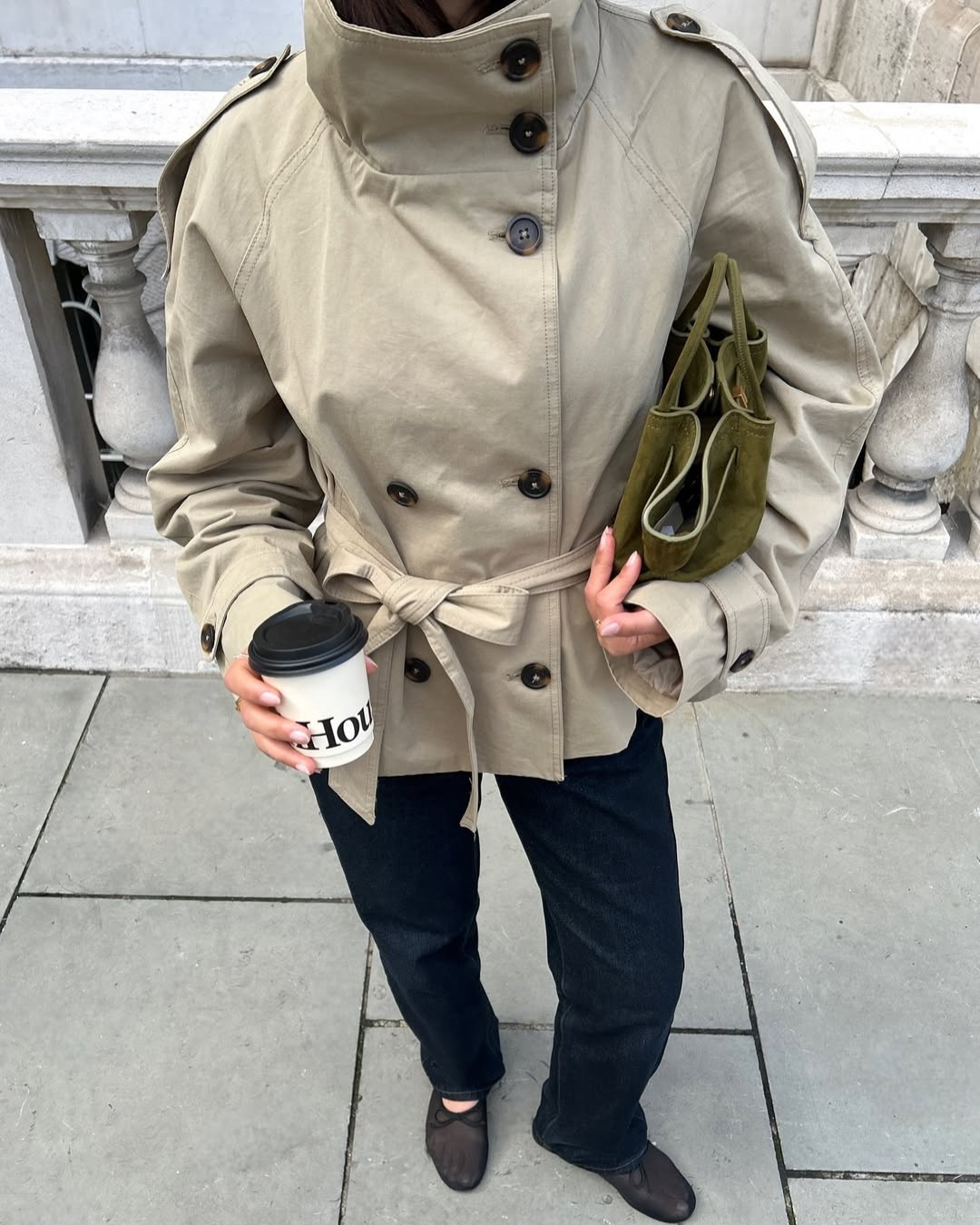 Women's Cropped Trench Coat Belted Tailored Fit Stylish Layering