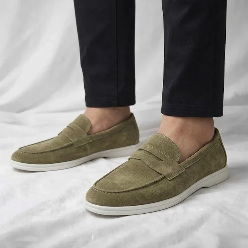 Men's Suede Penny Loafers Classic Slip-On Casual Stylish Everyday Footwear
