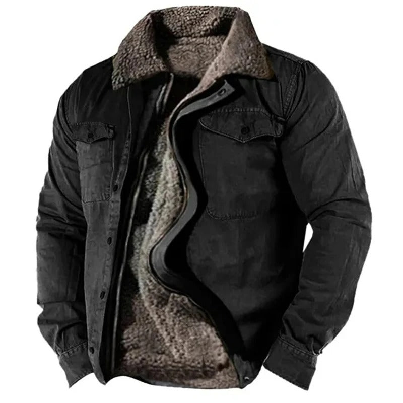 Men's Classic Western Jacket Relaxed Fit Long Sleeve Button Closure Casual