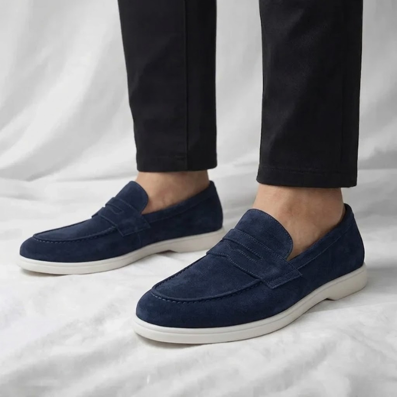 Men's Suede Penny Loafers Classic Slip-On Casual Stylish Everyday Footwear