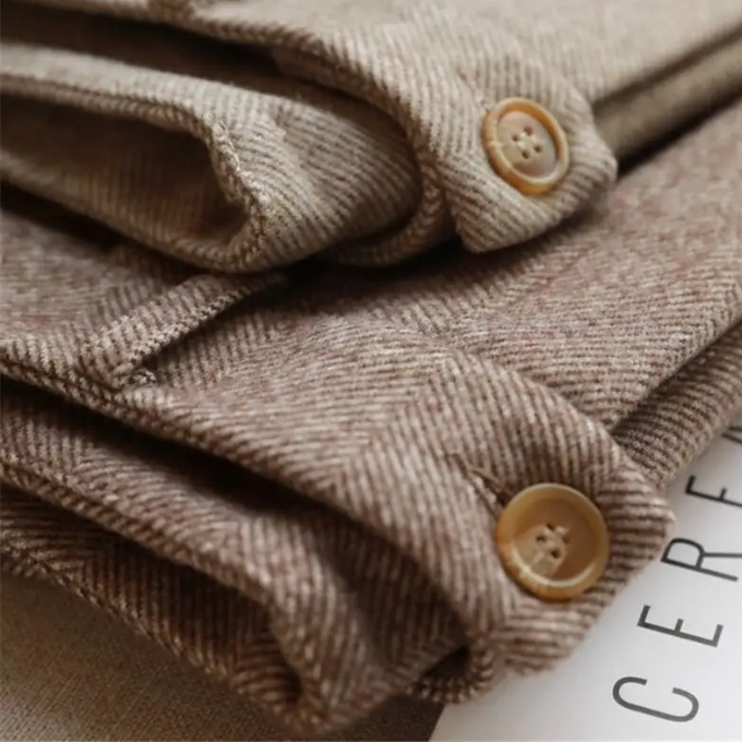 Men's Tailored Herringbone Pants Slim Fit Classic Style Formal Wear