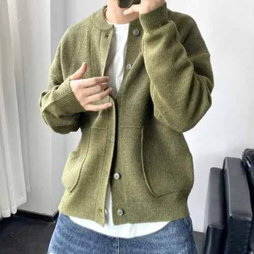 Men's Classic Soft Cardigan Open Front Layering Casual