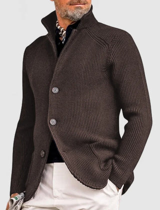 Men's Fine-Knit Cardigan Long Sleeve Button Closure Casual Layering