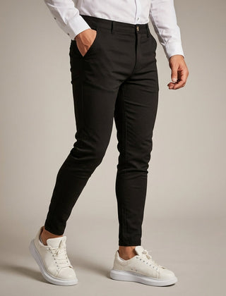Men's Tailored Business Pants Slim Fit Classic Style Formal Office Wear
