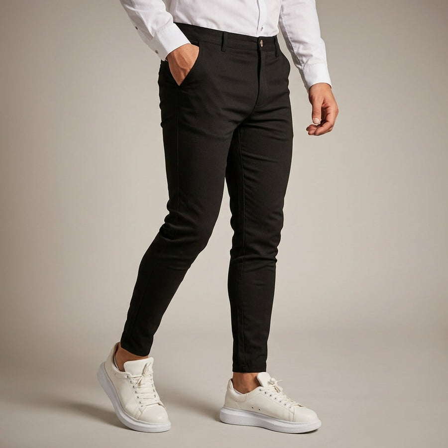 Men's Tailored Business Pants Slim Fit Classic Style Formal Office Wear
