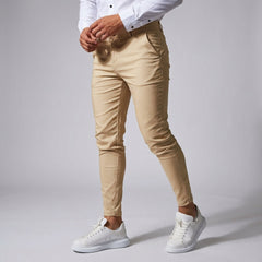 Men's Tailored Business Pants Slim Fit Classic Style Formal Office Wear