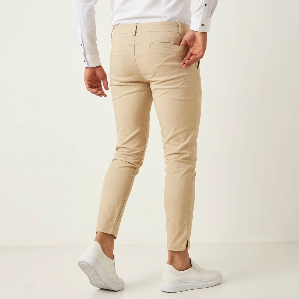 Men's Tailored Business Pants Slim Fit Classic Style Formal Office Wear