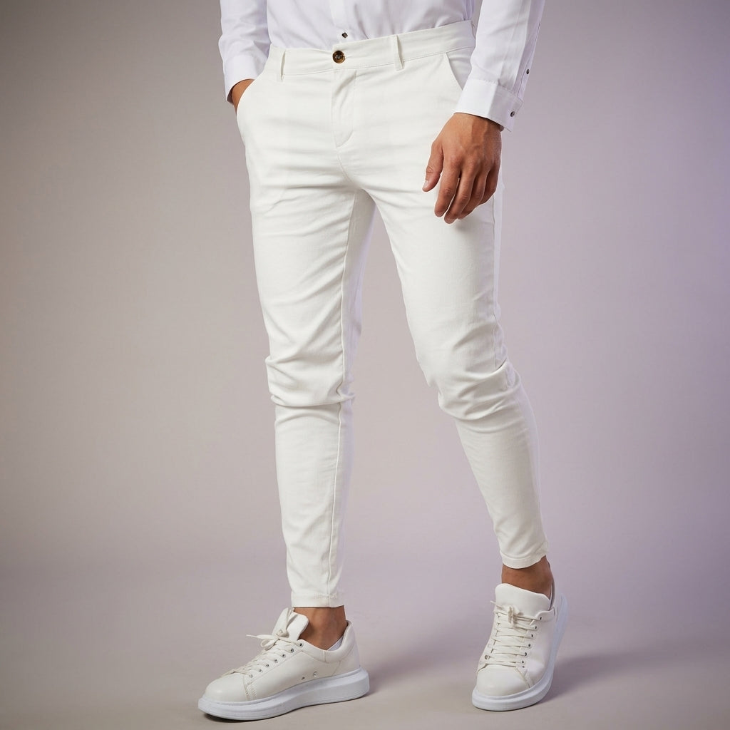 Men's Tailored Business Pants Slim Fit Classic Style Formal Office Wear