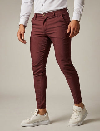 Men's Tailored Business Pants Slim Fit Classic Style Formal Office Wear