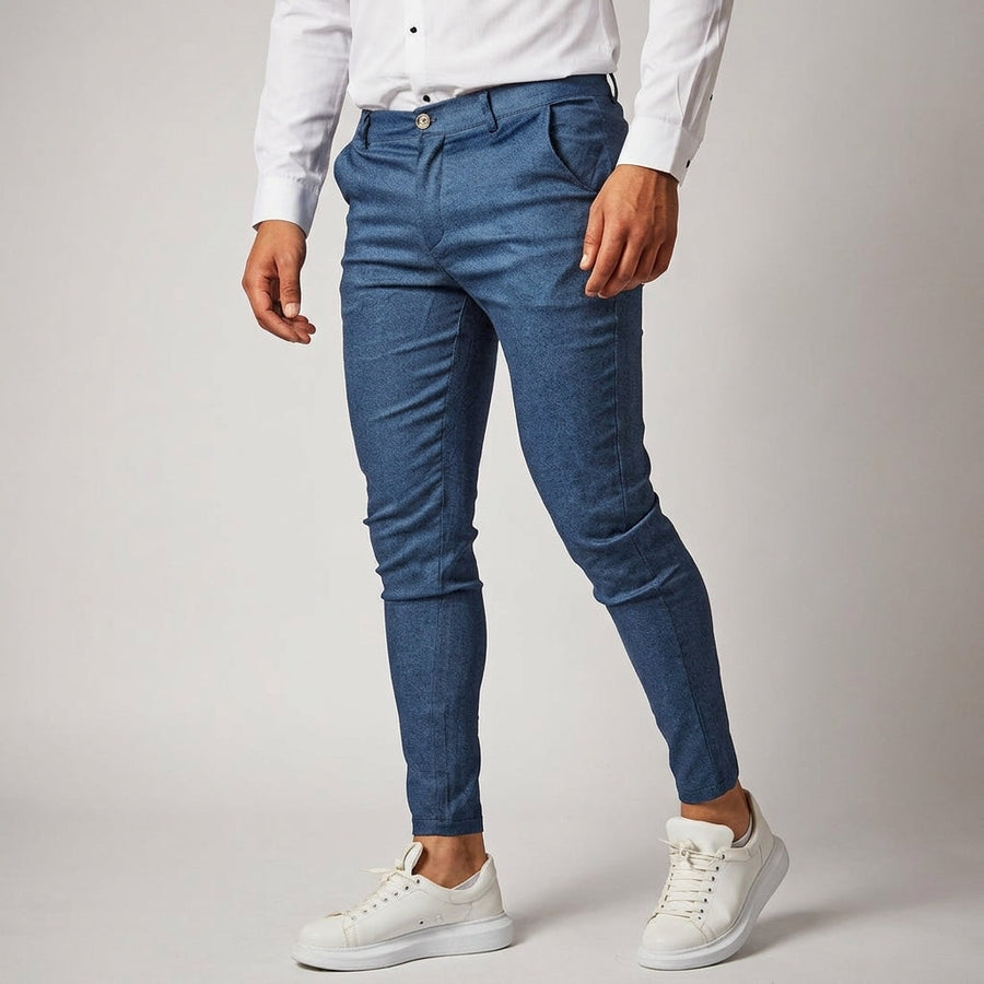 Men's Tailored Business Pants Slim Fit Classic Style Formal Office Wear