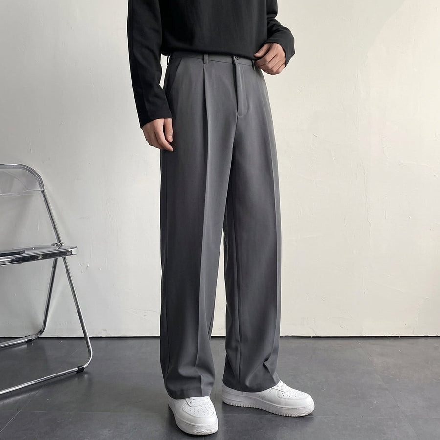 Men's Tailored Pleat Pants Classic Fit Smart-Casual Office