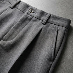 Men's Tailored Pleat Pants Classic Fit Smart-Casual Office