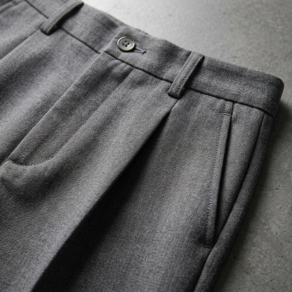 Men's Tailored Pleat Pants Classic Fit Smart-Casual Office