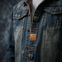 Men's Casual Denim Jacket Relaxed Fit Long Sleeve Button-Up Everyday Wear