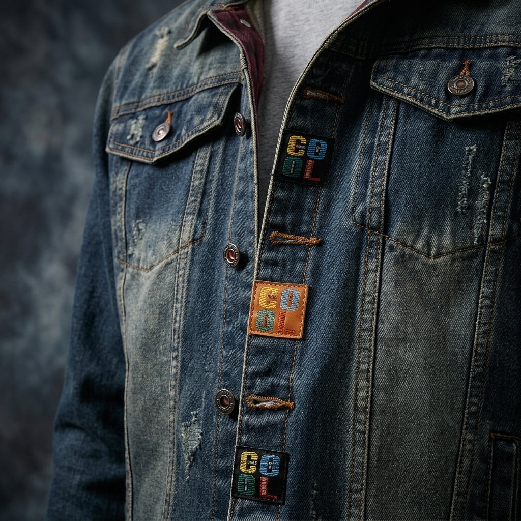 Men's Casual Denim Jacket Relaxed Fit Long Sleeve Button-Up Everyday Wear