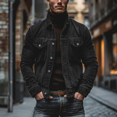 Men's Corduroy Jacket Button-Up Classic Fit Casual Layering Stylish