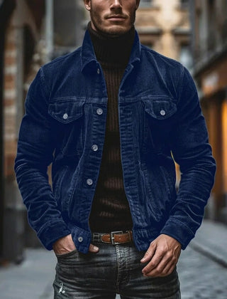 Men's Corduroy Jacket Button-Up Classic Fit Casual Layering Stylish