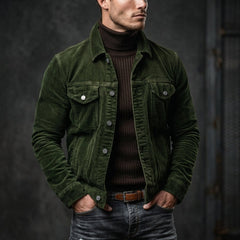 Men's Corduroy Jacket Button-Up Classic Fit Casual Layering Stylish