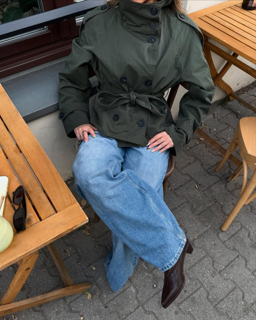 Women's Cropped Trench Coat Belted Tailored Fit Stylish Layering