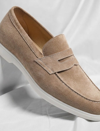 Men's Suede Penny Loafers Classic Slip-On Casual Stylish Everyday Footwear