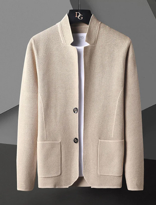 Men's Smart Wool Blend Jacket Tailored Fit Long Sleeve Button-Up Stylish Everyday