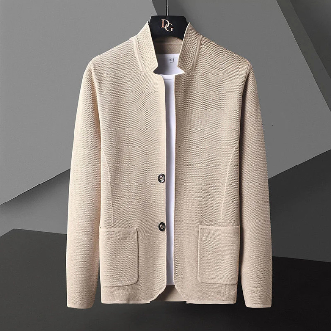 Men's Smart Wool Blend Jacket Tailored Fit Long Sleeve Button-Up Stylish Everyday