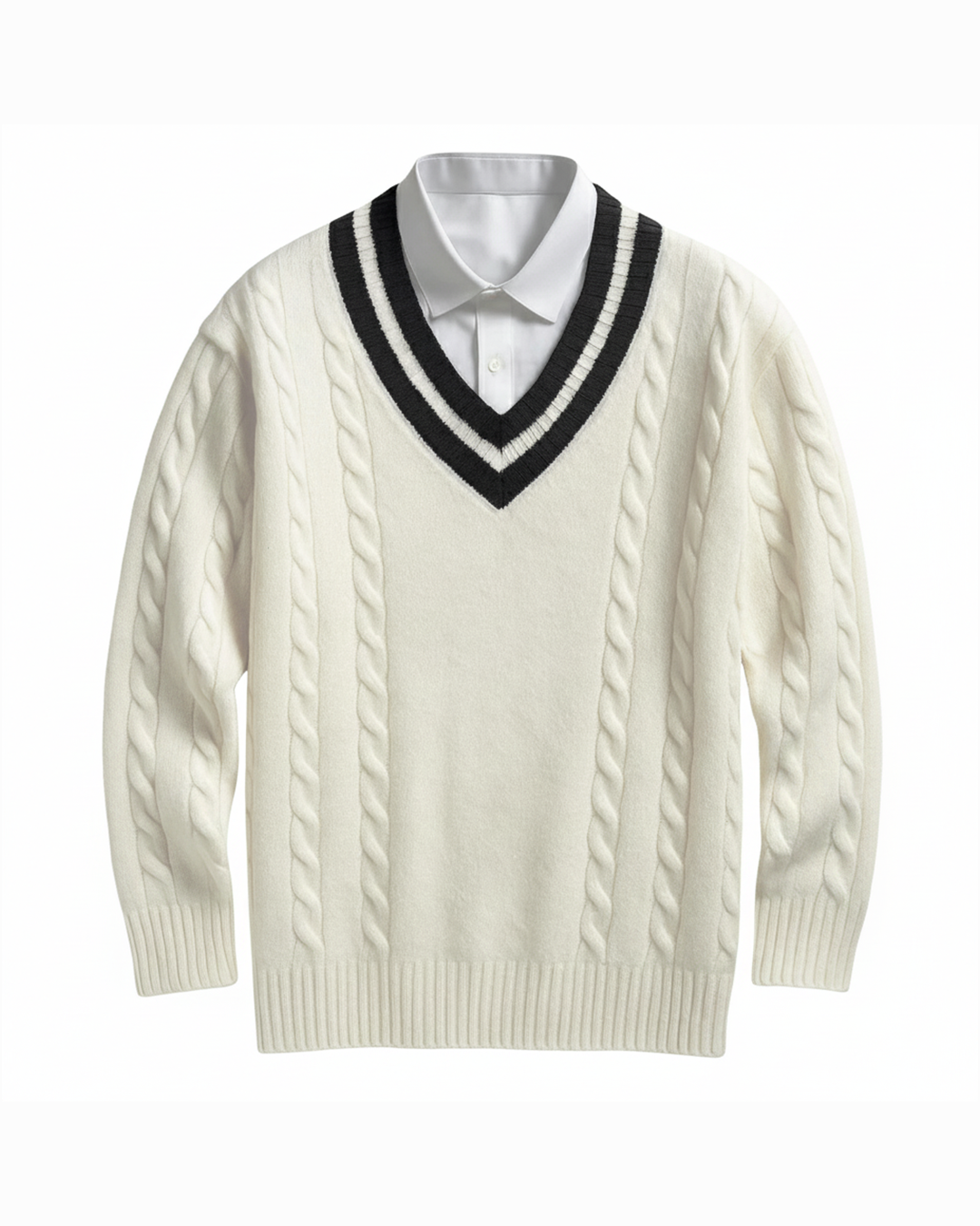 Men's V-Neck Sweater Relaxed Fit Long Sleeve Classic Casual Everyday