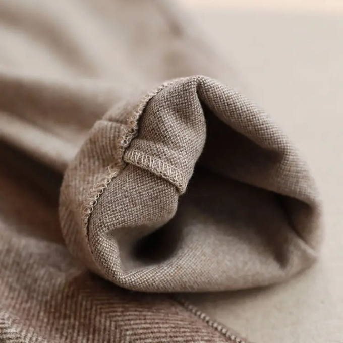 Men's Tailored Herringbone Pants Slim Fit Classic Style Formal Wear