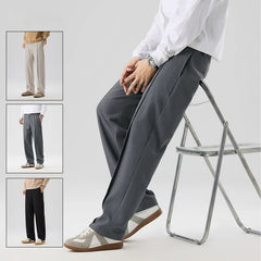 Men's Tailored Pleated Pants Relaxed Fit Smart-Casual Office
