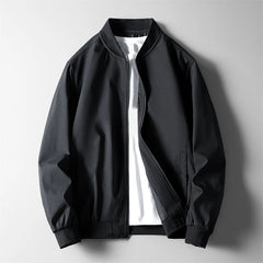 Men's Casual Bomber Jacket Zip Front Classic Fit Everyday Layering