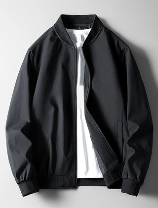 Men's Casual Bomber Jacket Zip Front Classic Fit Everyday Layering