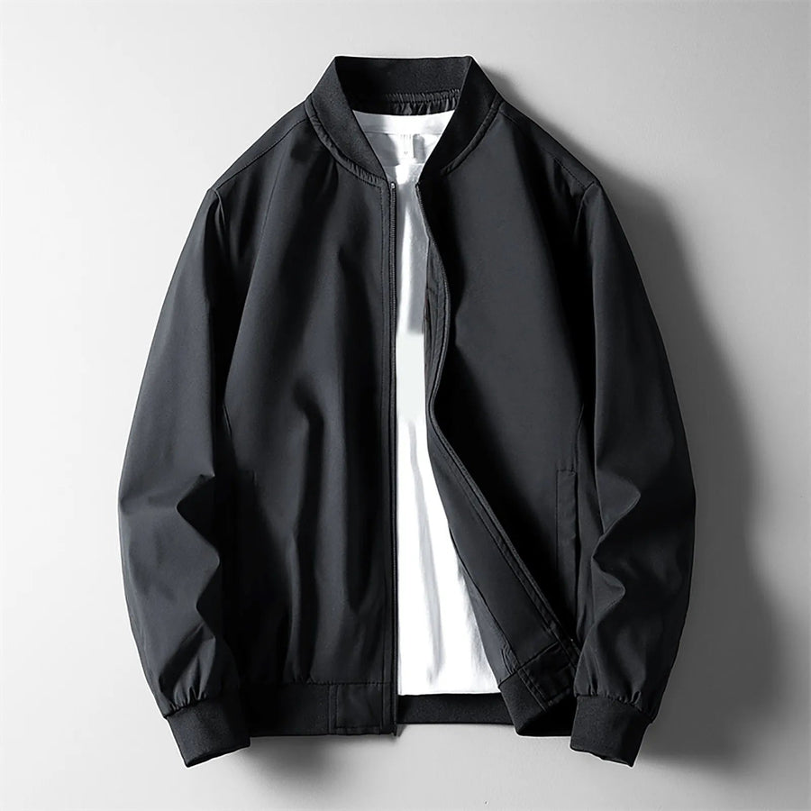 Men's Casual Bomber Jacket Zip Front Classic Fit Everyday Layering