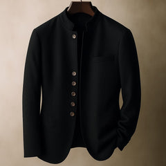 Men's Stand-Collar Jacket Tailored Fit Long Sleeve Casual Everyday Outerwear