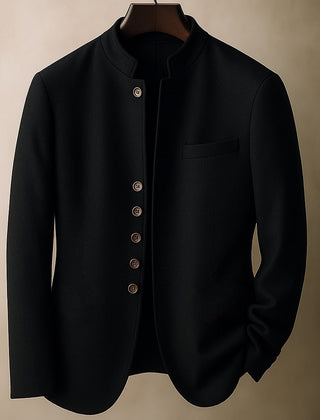 Men's Stand-Collar Jacket Tailored Fit Long Sleeve Casual Everyday Outerwear