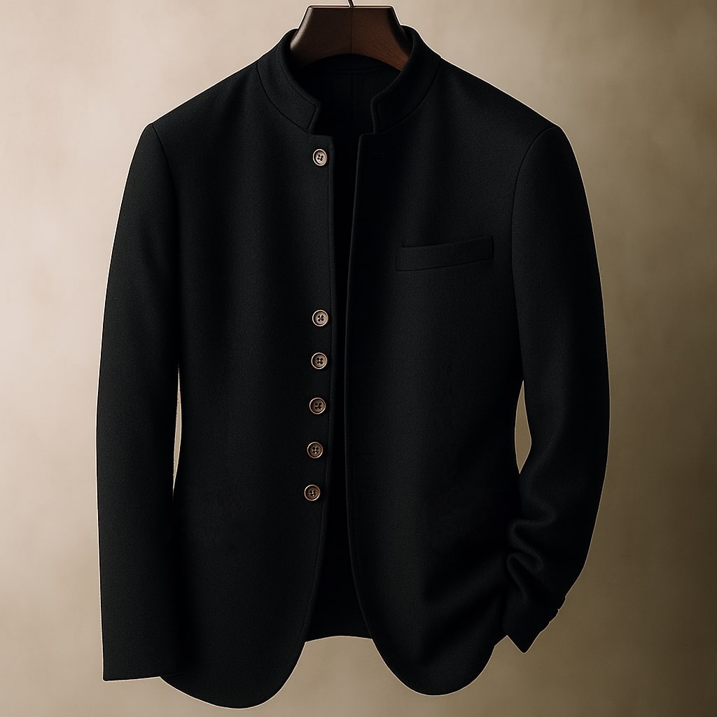 Men's Stand-Collar Jacket Tailored Fit Long Sleeve Casual Everyday Outerwear