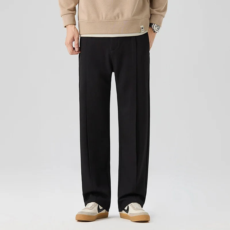 Men's Tailored Pleated Pants Relaxed Fit Smart-Casual Office