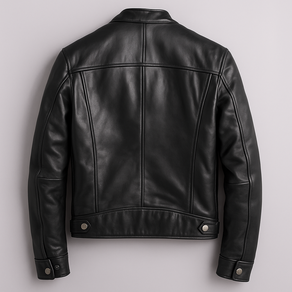 Men's Biker Jacket Fitted Design Asymmetrical Zip Long Sleeve Stylish Casual