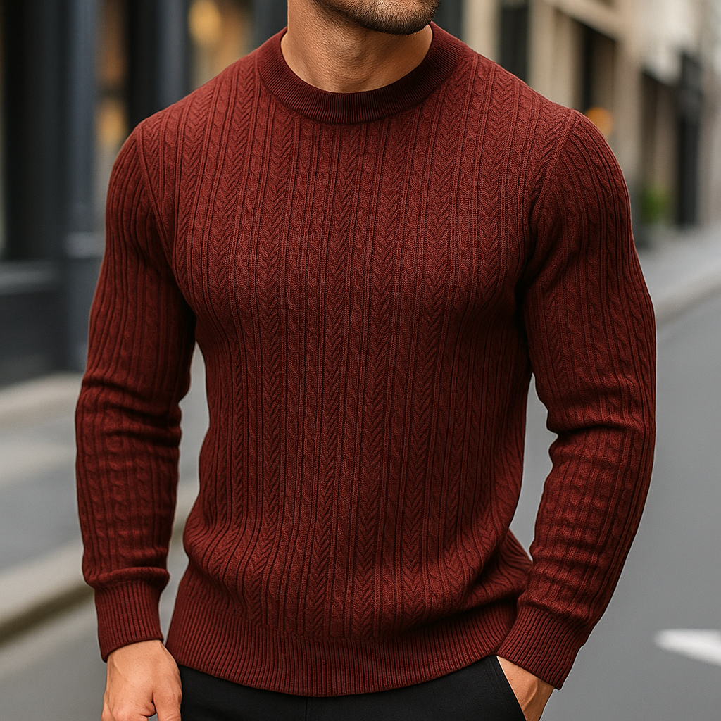 Men's Knitted Sweater Relaxed Fit Long Sleeve Crew Neck Casual Everyday