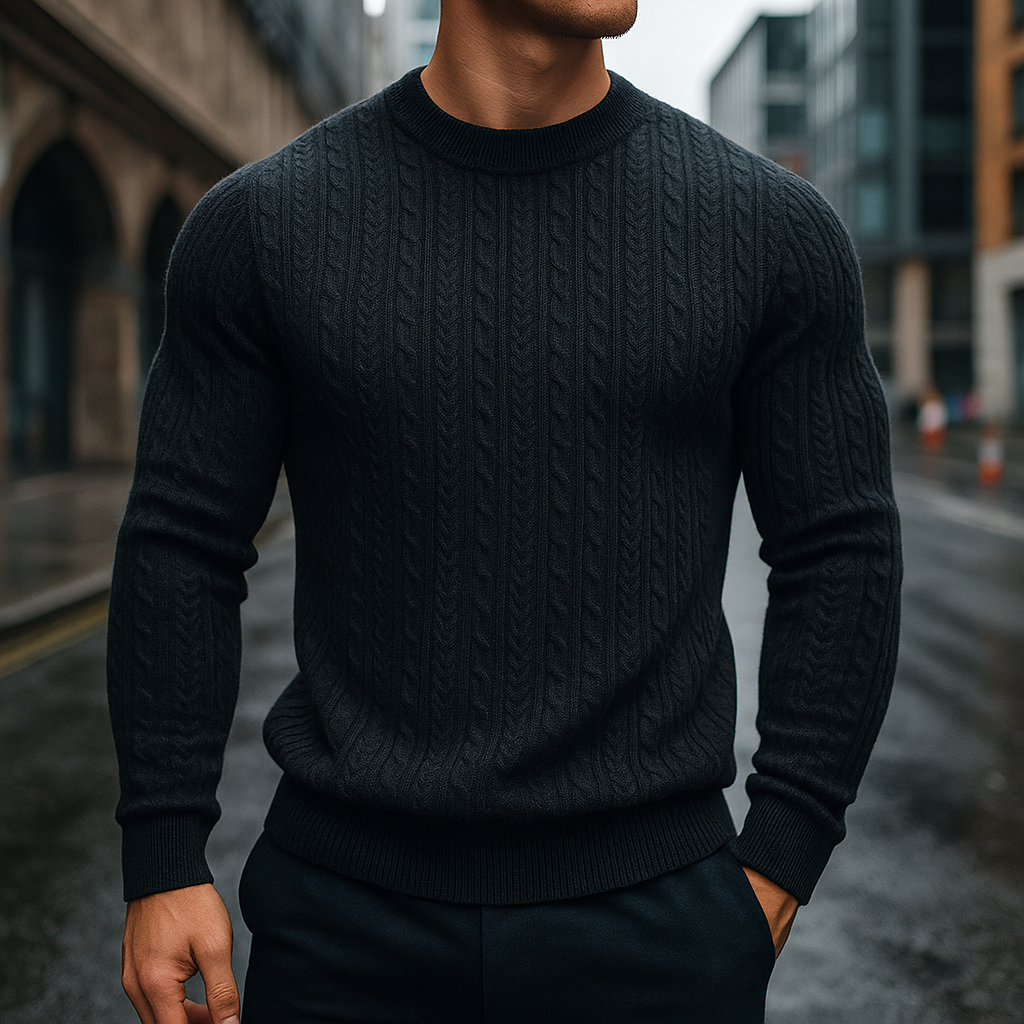 Men's Knitted Sweater Relaxed Fit Long Sleeve Crew Neck Casual Everyday