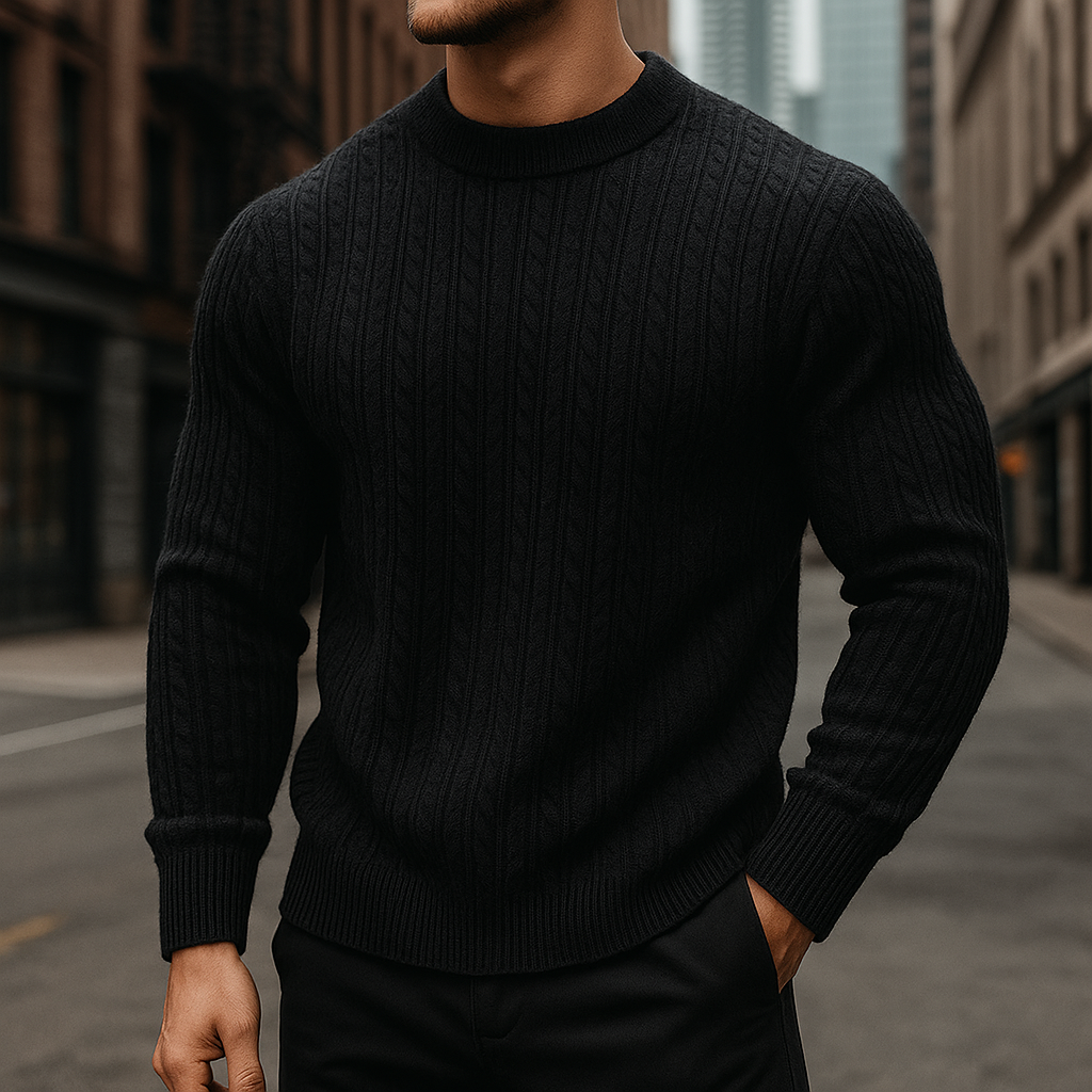 Men's Knitted Sweater Relaxed Fit Long Sleeve Crew Neck Casual Everyday