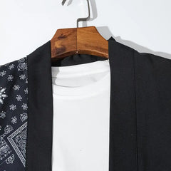 Men's Kimono Cardigan Open Front Relaxed Fit Casual Layering