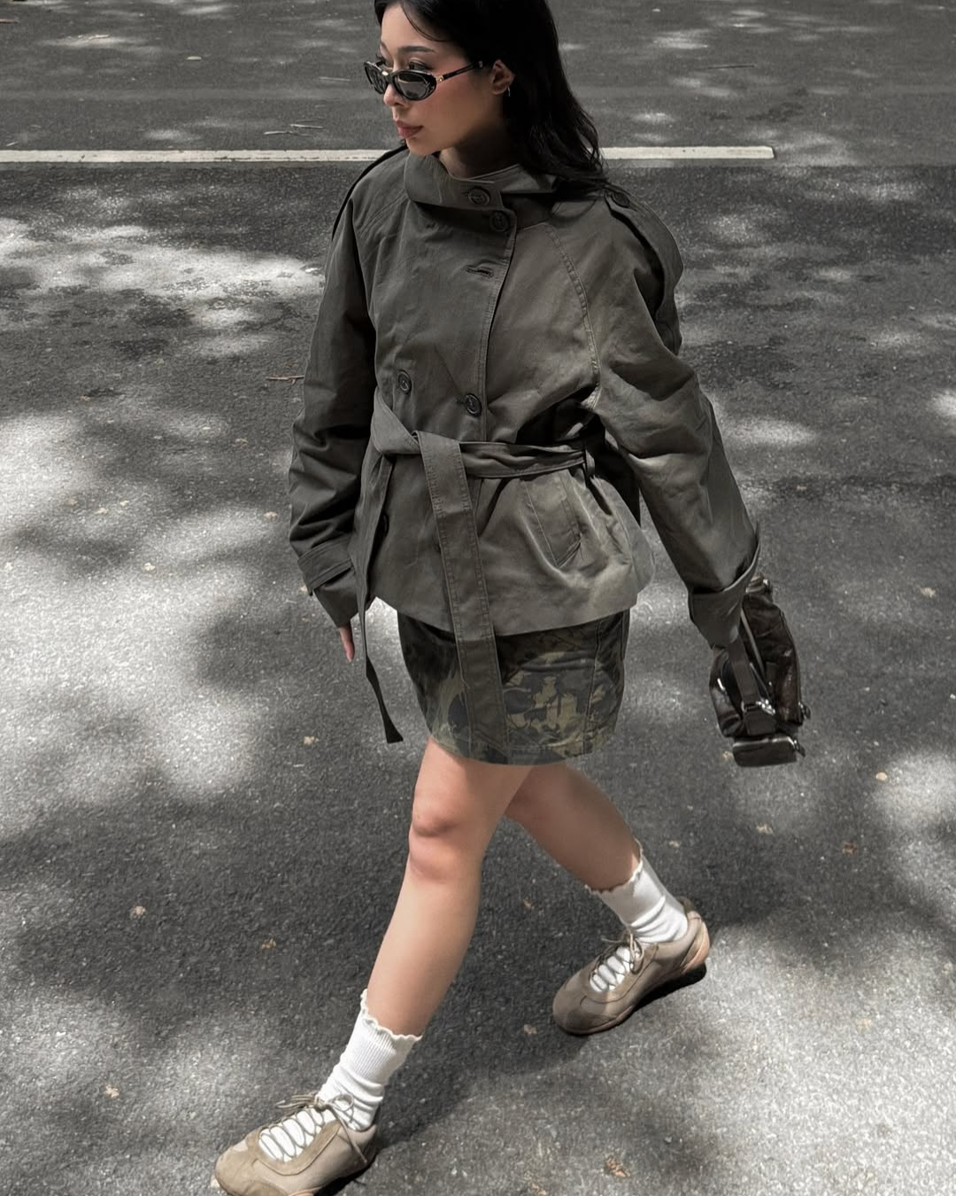 Women's Cropped Trench Coat Belted Tailored Fit Stylish Layering