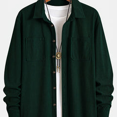 Men's Long-Sleeve Overshirt Button-Up Pocketed Casual Everyday Style