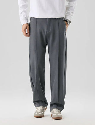 Men's Tailored Pleated Pants Relaxed Fit Smart-Casual Office