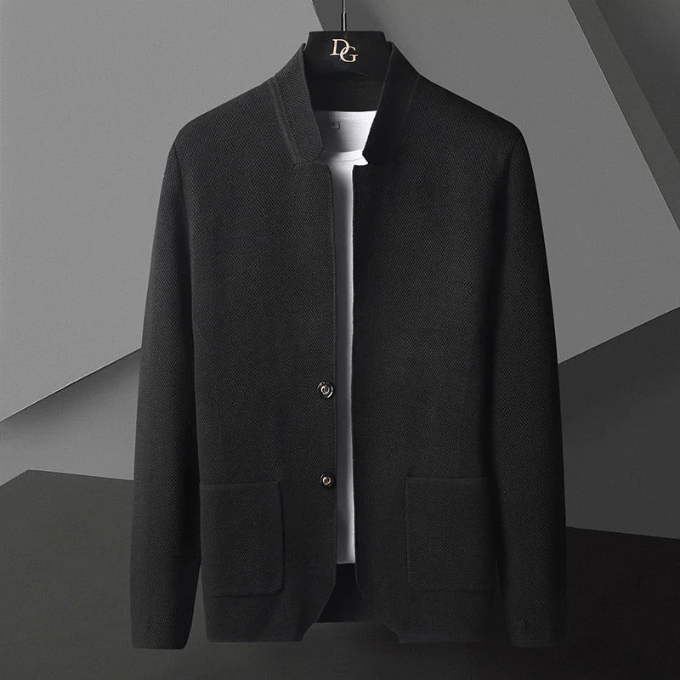 Men's Smart Wool Blend Jacket Tailored Fit Long Sleeve Button-Up Stylish Everyday